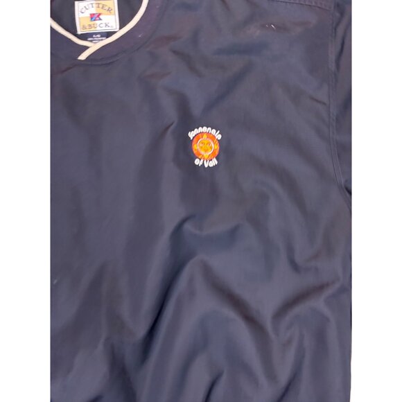 Cutter & Buck Navy Pullover Sweatshirt L/G Polyester V-Neck Embroidered Sonnenal - Picture 3 of 16